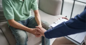 Therapist providing support during depression awareness month consultation showing importance of mental health care